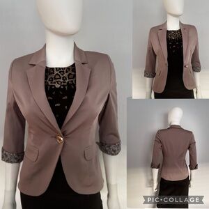 NWT‎ WOMEN BLAZER SINGLE-BREASTED JACKET 3/4 SLEEVE